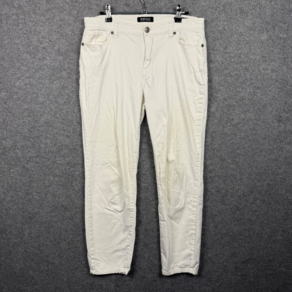 Buffalo David Bitton Mid Rise Stretch Skinny Ankle Grazer White Womens 8 29